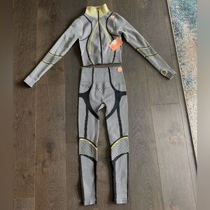 Striped Gray and Yellow Activewear Set